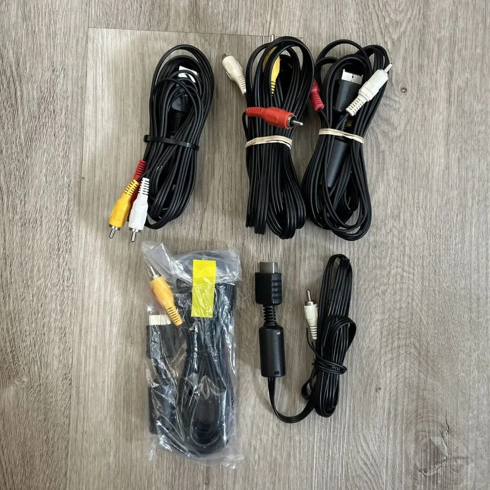 Sony PS2 AV Cable Lot of 6 Genuine OEM RCA Audio Video Cords PlayStation READ